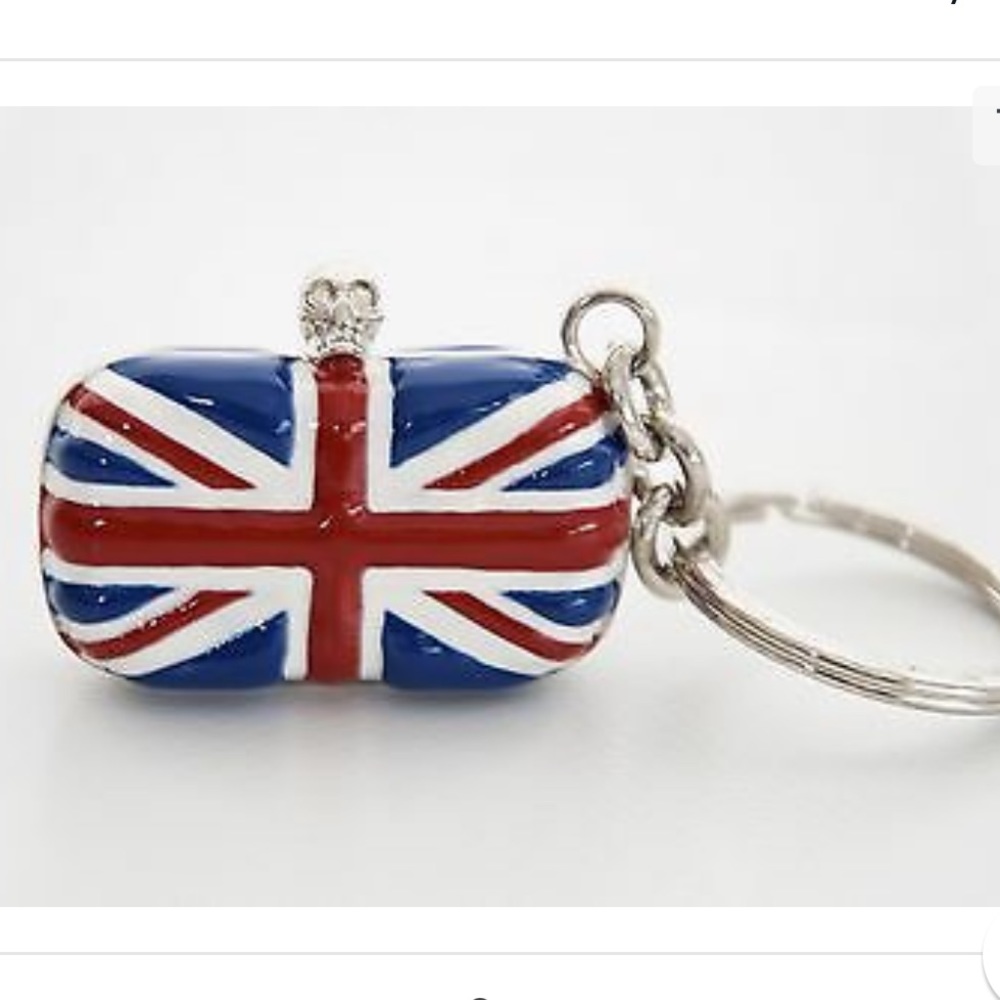 Alexander McQueen Union Jack /skull key ring NWOT